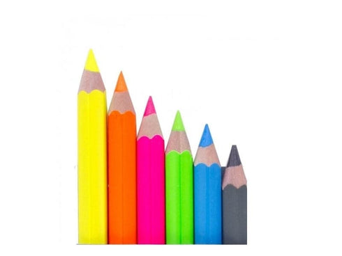 Cretacolor Mega Neon highlighter pencils and HB graphite