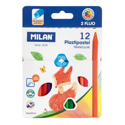 Milan Plasti Pastel Triangular Pencil Crayons Set