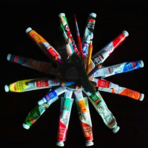 Acrylic paint set of tubes