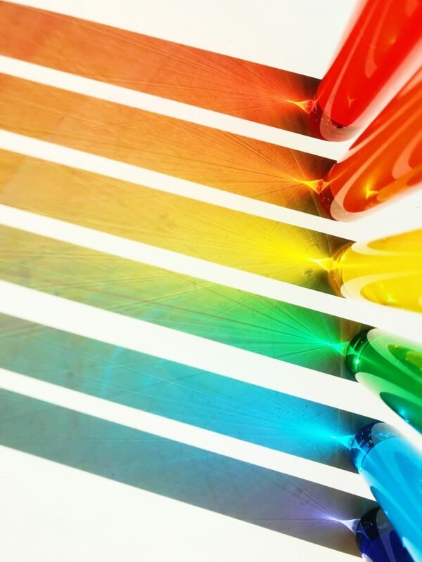 Colorful rainbow paint set