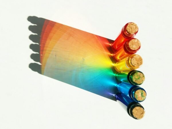 Colorful rainbow paint set